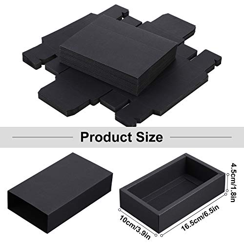 Zonon 30 Pieces Kraft Paper Drawer Box Small Crafts Cardboard Box,Black - color: Black