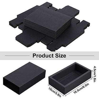 Zonon 30 Pieces Kraft Paper Drawer Box Small Crafts Cardboard Box,Black - color: Black