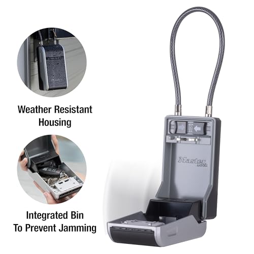 Master Lock High Capacity Key Lockbox, Combination Dial, Removable Cable - size: 1 Pack, style: Removable Cable