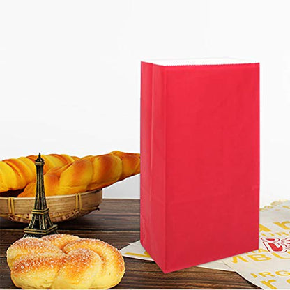 KEYYOOMY Small Red Paper Bags Red Goodie Bags (50 CT, 4.7x2.4x8.7 in) - color: Red, size: 4.7x2.4x8.7 in - Small