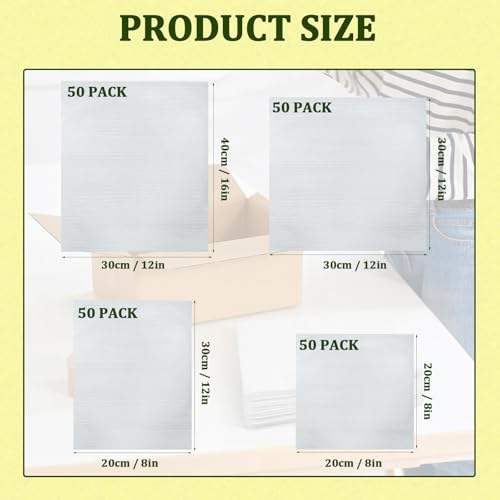 200PCS Cushion Foam Pouches with 4 Size (12x16", 12x12", 8x12", 8x8") - color: TW-multi-size