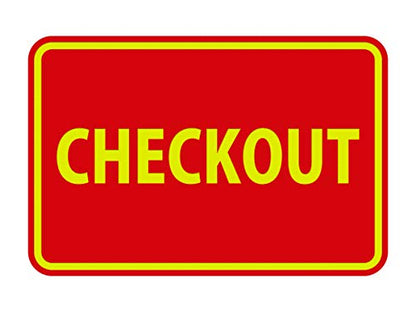 Signs ByLITA Classic Checkout Sign (Red/Yellow) - Small - color: Red/Yellow, size: 4 x 6" - Small (1 Pack)