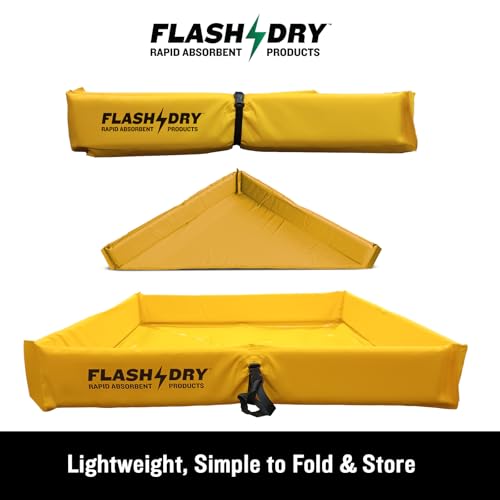 FLASHDRY Portable Spill Containment Berm, Folding Duck Pond, 4'' x 4'' - color: Yellow