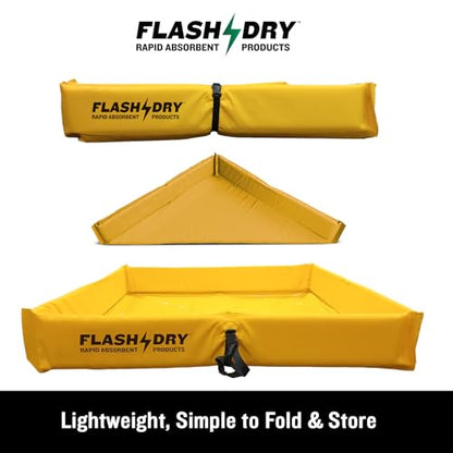 FLASHDRY Portable Spill Containment Berm, Folding Duck Pond, 4'' x 4'' - color: Yellow