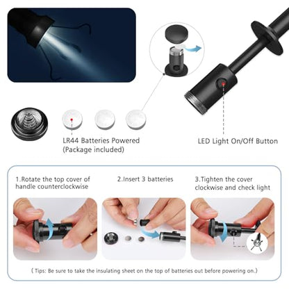 Housolution Grabber Tool Magnetic, Bendable Reacher with LED Lights, Black - color: Claw Grabber-black