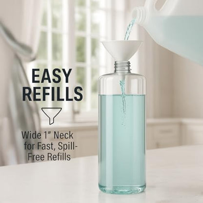Bar5F 32 oz Empty Plastic Spray Bottles with Trigger, 3-Pack