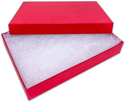 TheDisplayGuys 25 Cardboard Gift Jewelry Boxes w/Paddings #53-5.4x3.9x1 - color: Matte Red