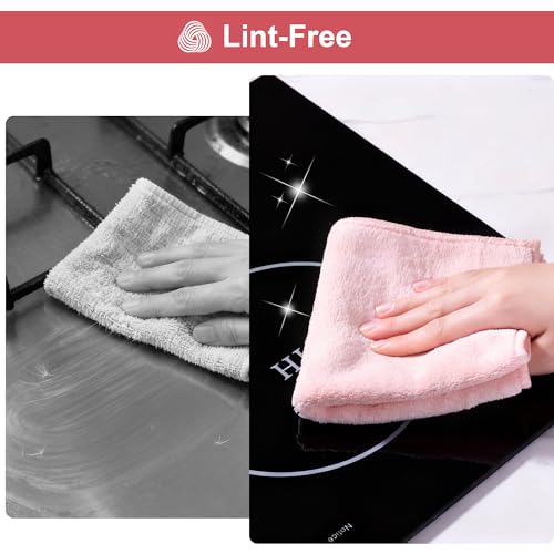 JOYMOOP Microfiber Cleaning Cloth, 18 Piece Set, Medium, Pink - color: J