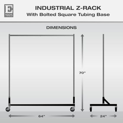 Econoco Economy Z-Rack, Collapsible, Black, 64" L x 24" W x 70" H - color: Black, style: Z Rack