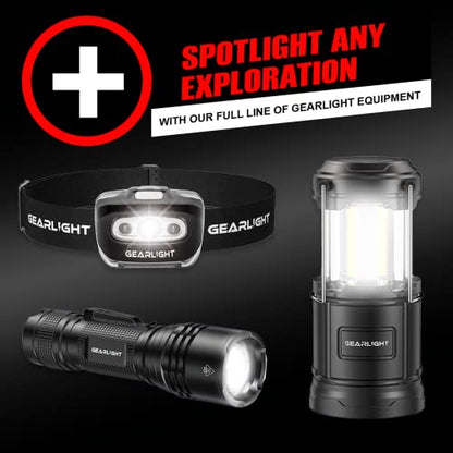 GearLight LED Flashlight High Lumens, Mini Tactical LED Flashlight 2 Pack, 5 Modes Zoomable Beam, Battery Powered for Camping, Hunting, Home & Emergency, Compact Small LED Flashlight (Blue) - color: Blue