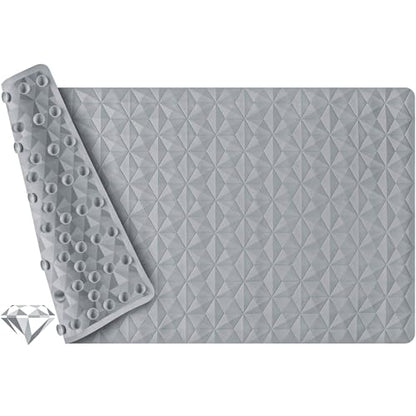 Non Slip Bathtub Mat for Bath Tub Shower - 241 Vacuum Suction Cups - color: Gray, size: 28" x 16" (Rectangular)