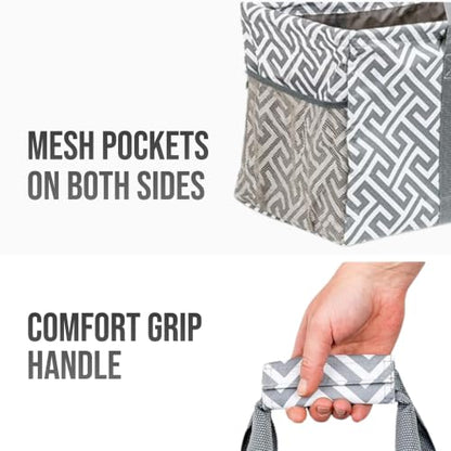 Extra Large Utility Tote Bag - Oversized Collapsible Beach Bag - Geo Gray - color: Geo Grey
