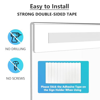 MaxGear Acrylic Sign Holder 11 x 17 Wall Mount with Tape, 6 Pack, Vertical - size: 11"x17"-6Pack