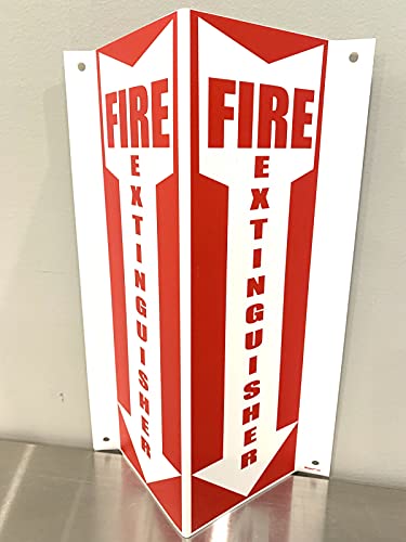 3D Fire Extinguisher Sign | 12 x 4 x 4 Inch Fire Projection Wall Sign | Pre-Drilled Mounting - size: 12"x 4"x 4"