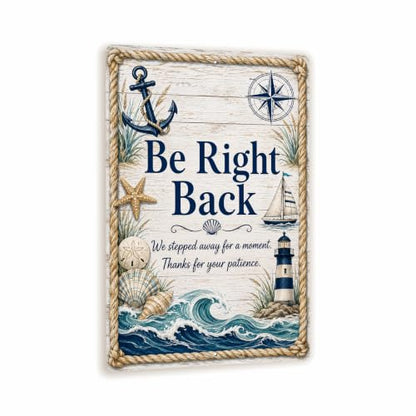 Be Right Back Coastal Business Sign - style: Be Right Back