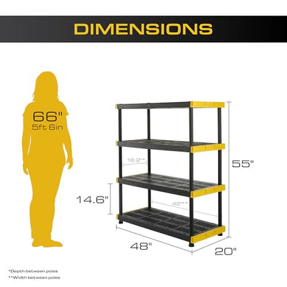 CX Heavy Duty 4-Tier Garage Storage Shelves + 8-pack 27-Gallon Bins & Lids - style: Shelf + 27 Gallon Container (8-Pack)
