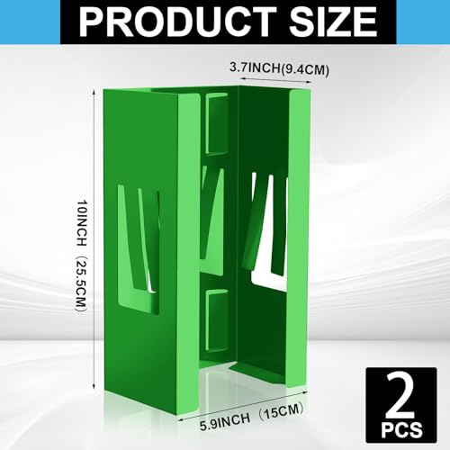 Lounsweer 2 Pcs Magnetic Glove Box Holder Wall Mount Dispenser, Green - color: Green