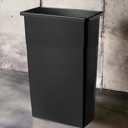 23 Gallon Black Slim Tall Plastic Industrial Trash Cans for Kitchen and Restaurant - color: Black, size: 23 Gallon