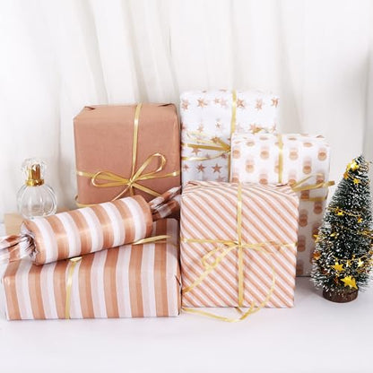 BEISHIDA 100 Sheets Rose Gold White Tissue Paper Bulk for Gift Wrapping Bag - color: rosegold