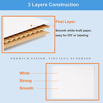 Wowxyz Shipping Boxes 12x9x4 Inches 20 Pack Corrugated Cardboard Mailing Boxes for Small Business - Medium White Literature Mailer Packaging Supplies - size: 12x9x4"
