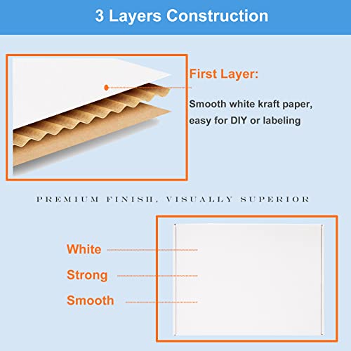Wowxyz 17x11x3" Shipping Boxes 20 Pack White Corrugated Cardboard Box - size: 17x11x3"