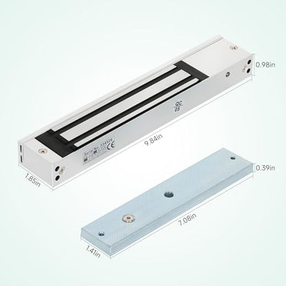 Access Control System RFID 600 lbs Electromagnetic Door Lock with Two Remotes Equipped with Five Access Keys Built-in Alarm Tone 110V Power Supply