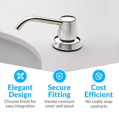 Bobrick B-822 Manual Top Fill Liquid Soap Dispenser 34 fl oz. (1L) Liquid Soap Capacity, 4- Inch Free-Turning Spout for Public Restroom Countertops, Chrome Finish - size: 4" Spout, style: Liquid