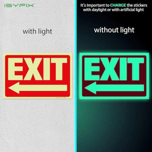 iSYFIX Exit Stickers Signs with Directional Left Arrow, 10x7 Inch, 2 Pack - color: Sticker Left, size: 2 Pk 10x7