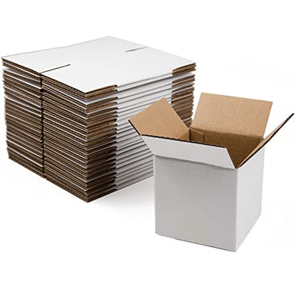 SUNLPH White Shipping Boxes 4x4x4 Inches Small Corrugated Cardboard Boxes, 25 Pack - size: 4 x 4 x 4