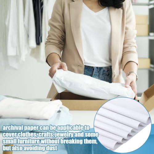 200Pcs White Acid Free Tissue Paper Bulk for Storage Packaging 20×30 Inch - size: 20 x 30 inches