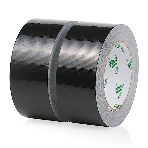 2 Pack Duct Tape Heavy Duty,9 Mil Thickness,2 Inches x 30 Yards,Strong Industrial Strength,Flexible,No Residue,Waterproof and Tear by Hand,Multi-Use for Indoor & Outdoor Repairs(Black) - color: Black