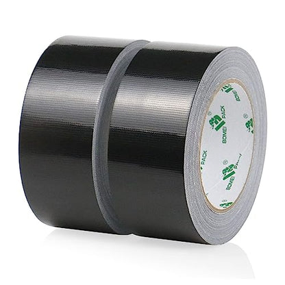 2 Pack Duct Tape Heavy Duty,9 Mil Thickness,2 Inches x 30 Yards,Strong Industrial Strength,Flexible,No Residue,Waterproof and Tear by Hand,Multi-Use for Indoor & Outdoor Repairs(Black) - color: Black
