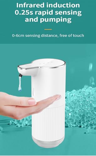12oz Automatic Liquid Soap Dispenser Wall Mounted, 4 Gears Adjustable, Touchless Rechargeable Electric Hand Sanitizer Dispenser, Perfect for Commercial or Household Use