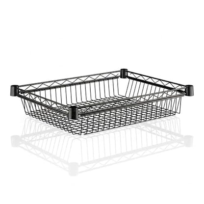 18" x 24" NSF Additional Wire Shelf Basket, Heavy Duty Replacement Black Shelf for Commercial Racks - color: Black, size: 18" x 24"
