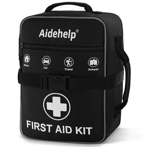 520 Pieces Premium First Aid Kit - Large Emergency Medical Kit (Black) - color: Black