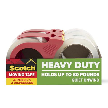 Scotch Heavy Duty Moving Tape, 1.88 in x 54.6 yd, 4 Rolls - style: NUMBER_OF_ITEMS
