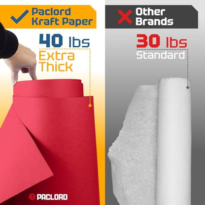 USA Made 18" x 8640" (720 ft) Red Kraft Paper Roll, Large Size - color: Red, size: 1 Roll