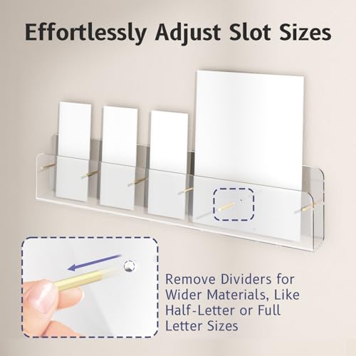 HIIMIEI Brochure Holder Wall Mount, 2-Pack Acrylic Modular Flyer Rack - size: 5 Slots