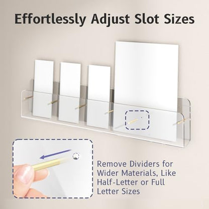 HIIMIEI Brochure Holder Wall Mount, 2-Pack Acrylic Modular Flyer Rack - size: 5 Slots