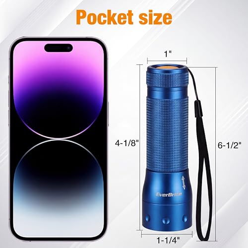 EverBrite Mini Flashlight, Zoomable 350LM LED Flashlight, Blue - color: Blue, size: Small