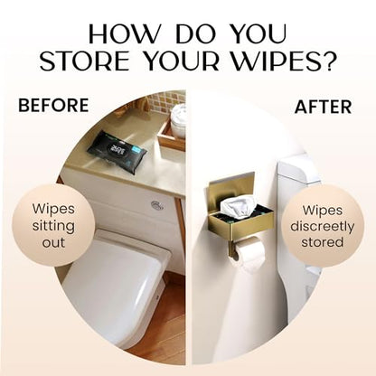 Day Moon™ - Toilet Paper Holder with Shelf & Storage - Wall Mount, Gold - color: Gold