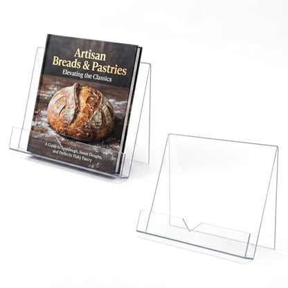 MyGift Modern 4 mm Premium Clear Acrylic Cookbook Holder, Recipe Book Stand, Magazine Display Rack, Set of 2 - size: 2 Stands