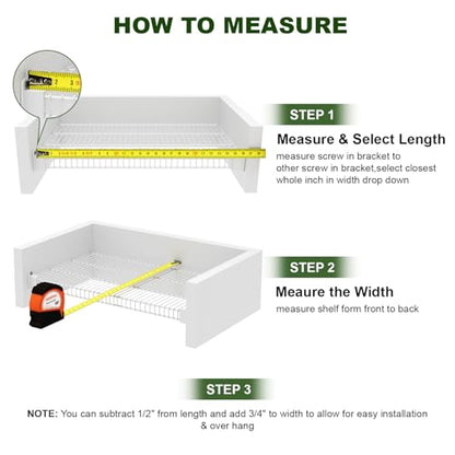 Wire Shelf Cover, PVC Wire Rack Covers for Pantry 26" W X 16" D - color: White, size: 26" W X 16" D