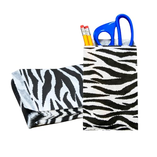 Novel Box 100 Pack Zebra Print Flat Merchandise Bags 6x9 in - color: Zebra Print, size: 6" x 9" Inches