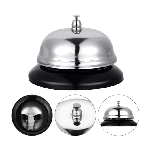 Desk Call Bell with Loud Clear Sound for Office and Reception - color: Silver