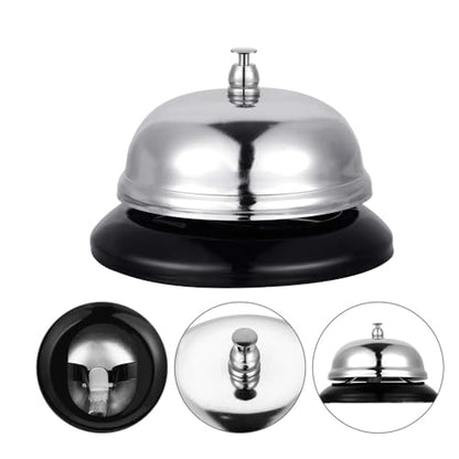 Desk Call Bell with Loud Clear Sound for Office and Reception - color: Silver