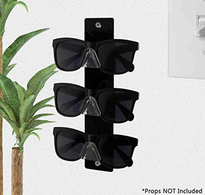 Marketing Holders 2 Pack Glasses Display 3 Pair Holder with Hanging Hardware Eye Doctor Office Retail Locations Sunglasses Organizer Eyeglasses Storage Space Saver Spectacles Warehouses - size: 3 Tier Black