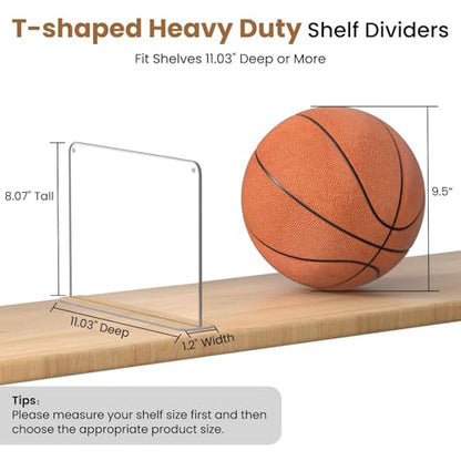 Shelf dividers for Closet Organization: Stable Upright Support - size: 4 Pack