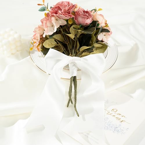 White Double-Faced Satin Ribbon, 3 Inch x 10 Yards - color: White