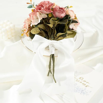 White Double-Faced Satin Ribbon, 3 Inch x 10 Yards - color: White